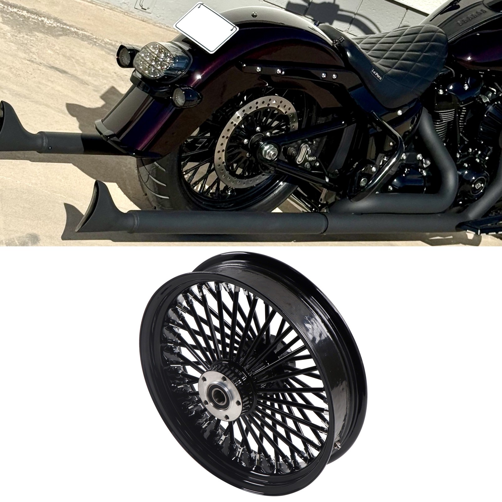 FatFlex 16*3.5''Rear Wheel Fat Spokes for00-07Harley Touring/Softail/Dyna Models