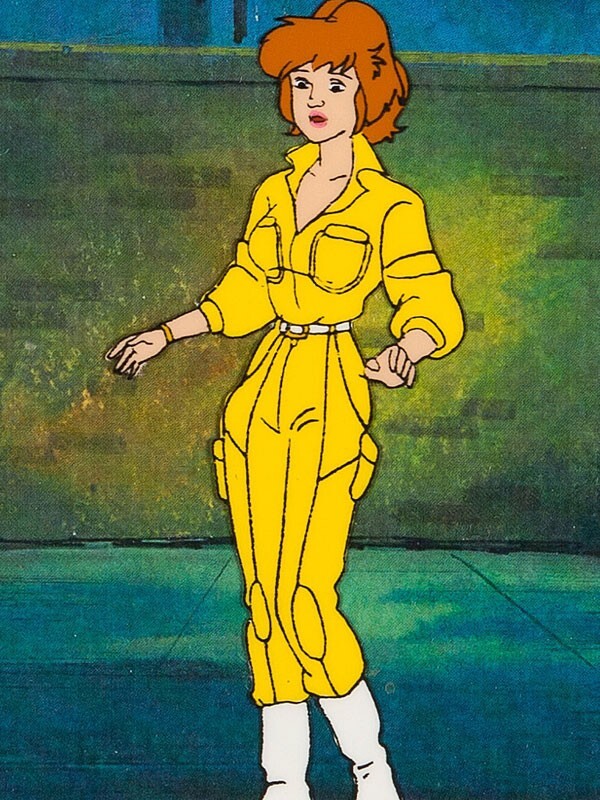 Classic Retro Journalist April Neil Daily TMNT Costume Yellow Utility Jumpsuit