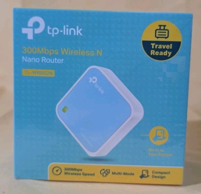 TP-LINK TL-WR802N(US) - Wireless Portable Nano Travel Router New Sealed TP-LINK TL-WR802N(US) - Wireless Portable Nano Travel Router New Sealed