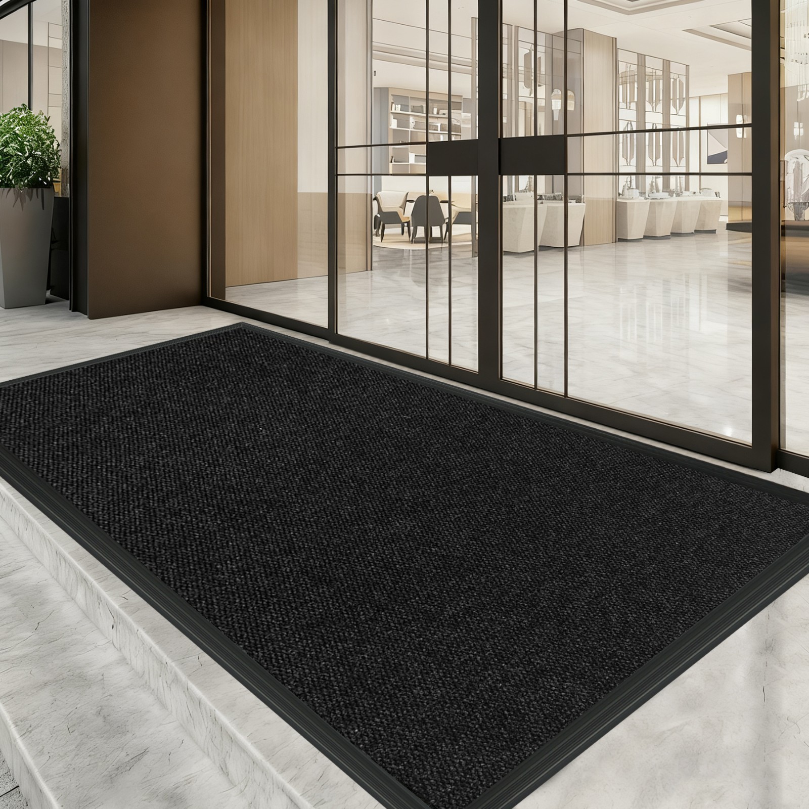 Black Commercial Entrance Mat Heavy Duty Rubber Door Mat Restaurant Industrial Black Commercial Entrance Mat Heavy Duty Rubber Door Mat Restaurant Industrial