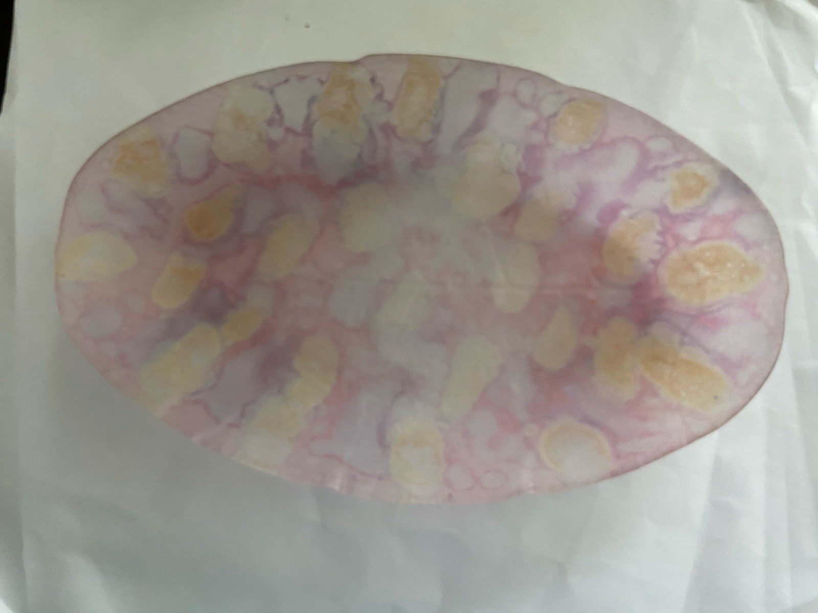 Vintage Ilanit Olamtov 8.25” Glass Leaf Pattern Dish Jerusalem Israel