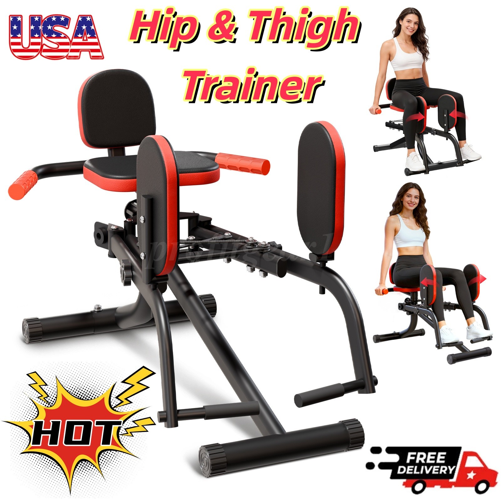 Foldable Home Hip Trainer Machine Glute & Thigh Exerciser, Compact Hip Abductor Foldable Home Hip Trainer Machine Glute & Thigh Exerciser, Compact Hip Abductor