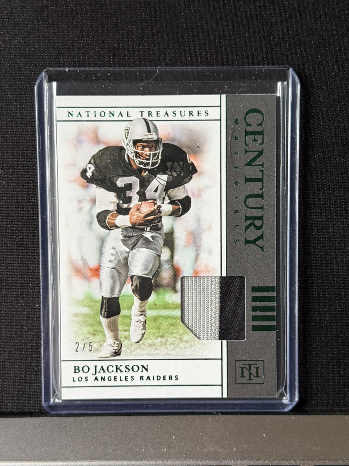 2019 Panini NT- Century Materials Bo Jackson /5 (MEM) #CM-76 Two-Color Game Worn 2019 Panini NT- Century Materials Bo Jackson /5 (MEM) #CM-76 Two-Color Game Worn