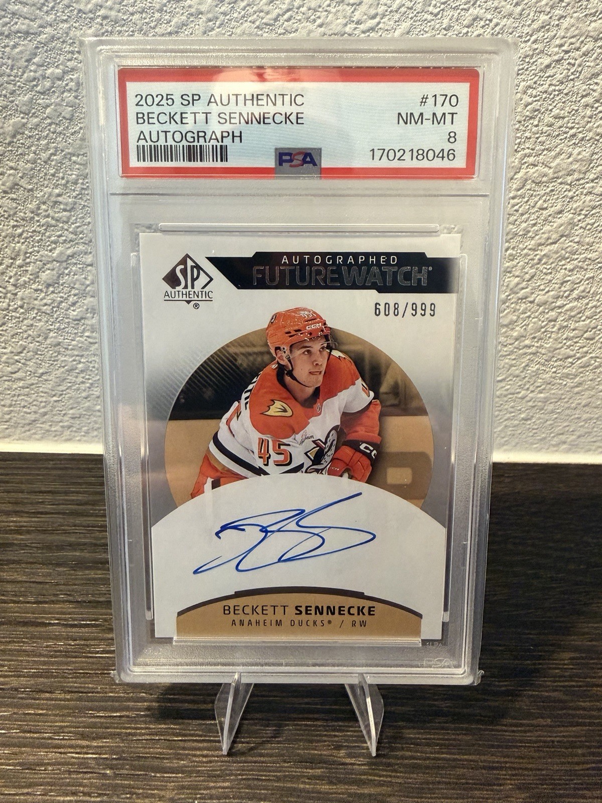 2025-26 Upper Deck SP Authentic Future Watch RC Auto /999 Sennecke Ducks #170 2025-26 Upper Deck SP Authentic Future Watch RC Auto /999 Sennecke Ducks #170