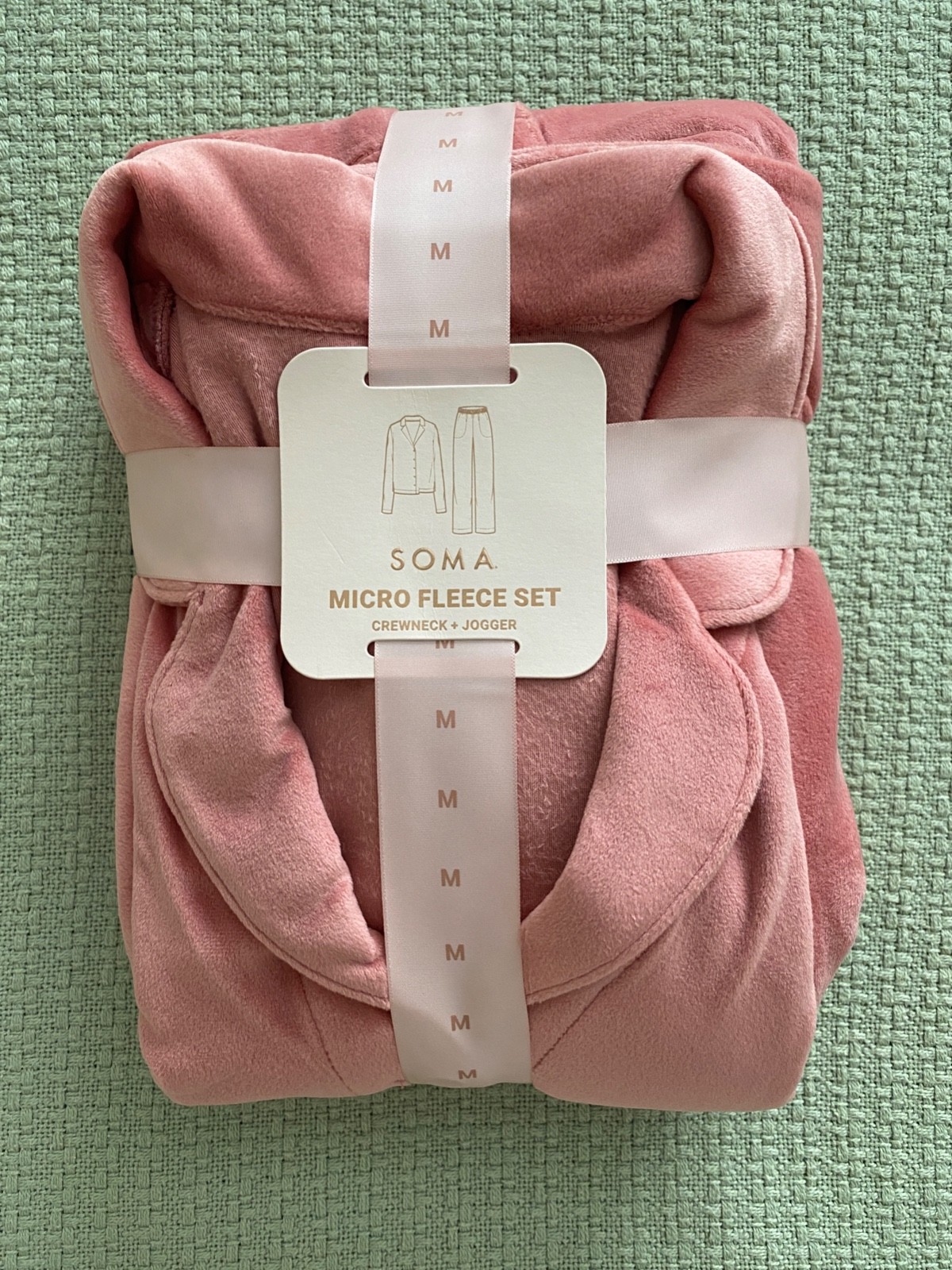 Soma Women\'s Medium Ultra-soft Microfleece Notch Collar PJ Set Antique Pink New Soma Women\'s Medium Ultra-soft Microfleece Notch Collar PJ Set Antique Pink New