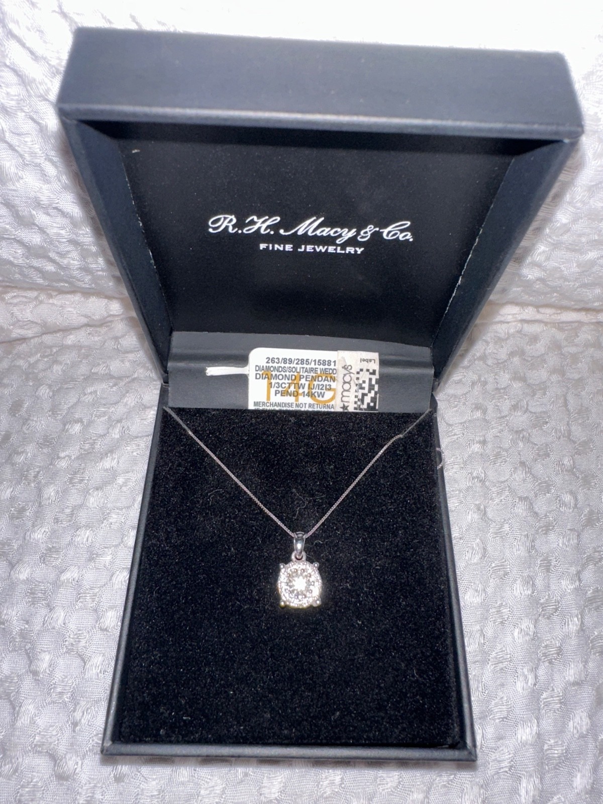 1/3CT TW Diamond Pendant necklace 