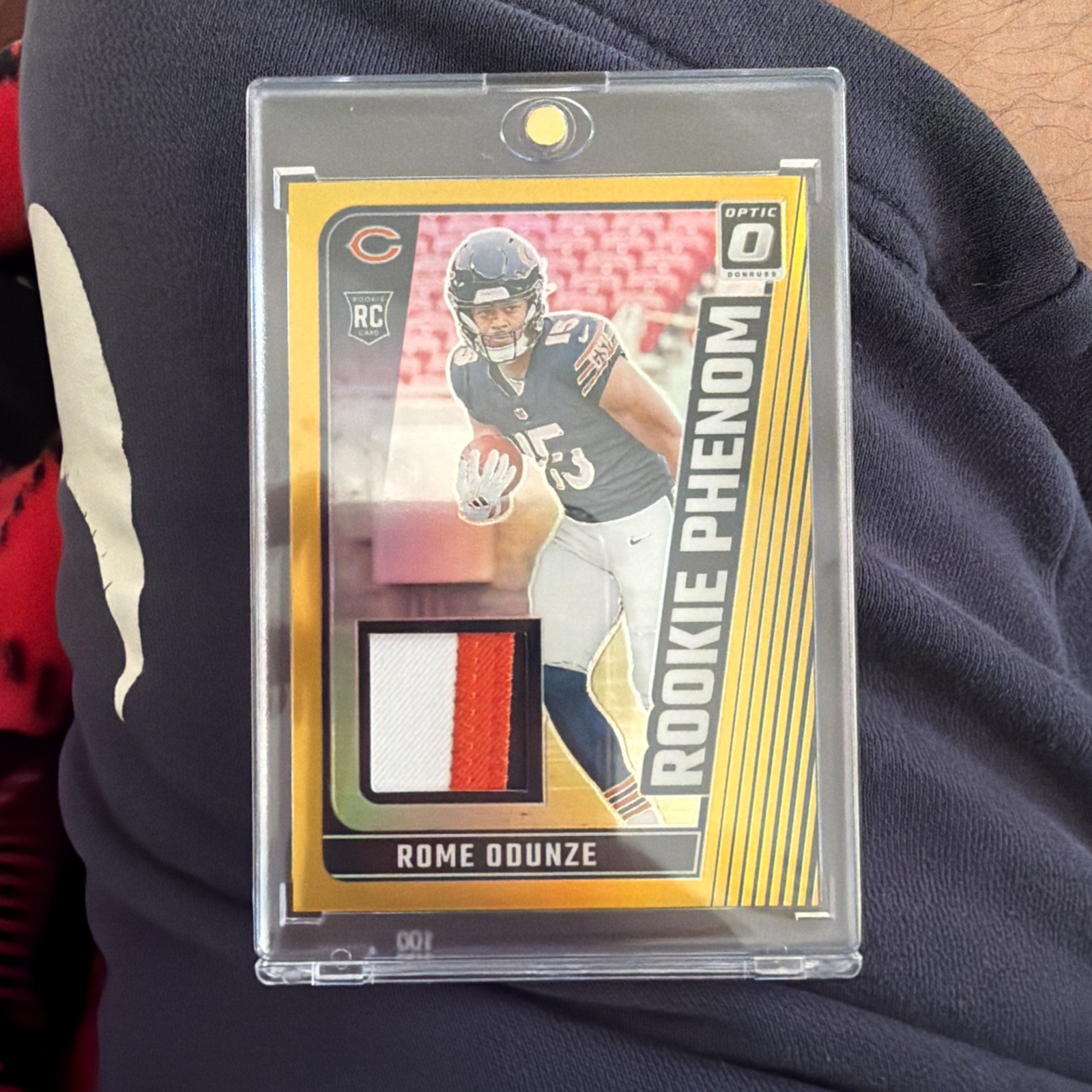 2024 Panini Donruss Optic Rome Odunze RC Rookie Phenom Gold /10 3-Color Patch 2024 Panini Donruss Optic Rome Odunze RC Rookie Phenom Gold /10 3-Color Patch