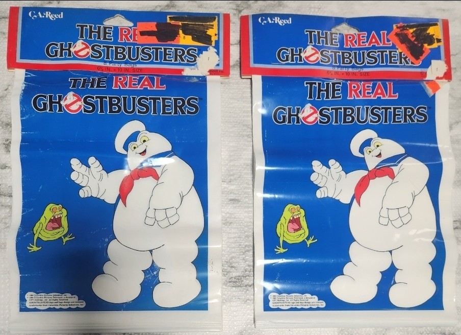 Vintage 1988 C.A. Reed The Real Ghostbusters 8 pack Party Bags Lot of 2 New Nos