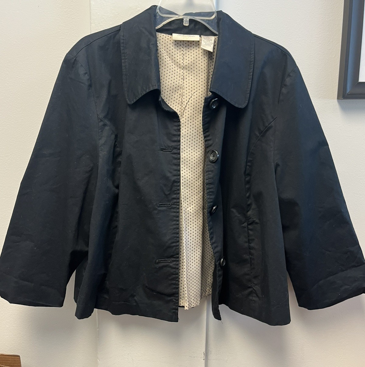 Vintage Studio Works Cotton ALine Jacket Lightweight Button Up Washable XL lined Vintage Studio Works Cotton ALine Jacket Lightweight Button Up Washable XL lined
