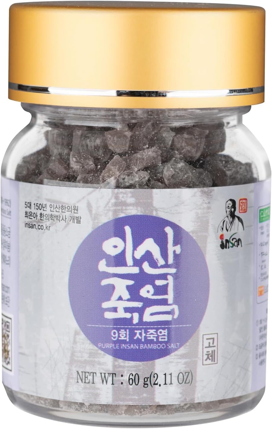 INSAN Korean Bamboo Salt 9X Roasted Purple Premium Mineral Salt Crystal 60g