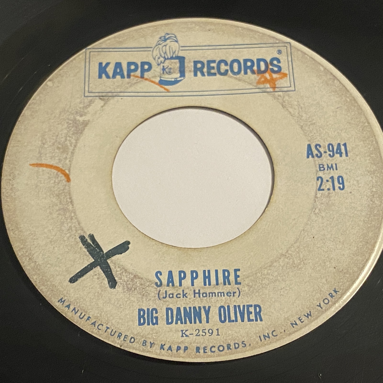 Big Danny Oliver: Sapphire / I Wanna Go Steady 45 - Kapp - Rockabilly Big Danny Oliver: Sapphire / I Wanna Go Steady 45 - Kapp - Rockabilly