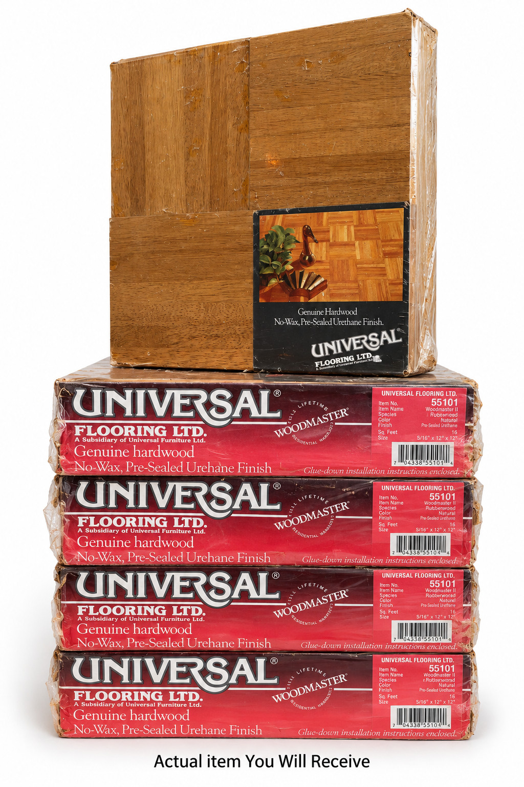 NEW 5 PACKAGES - Universal Flooring Ltd. Genuine Hardwood Parquet Tiles