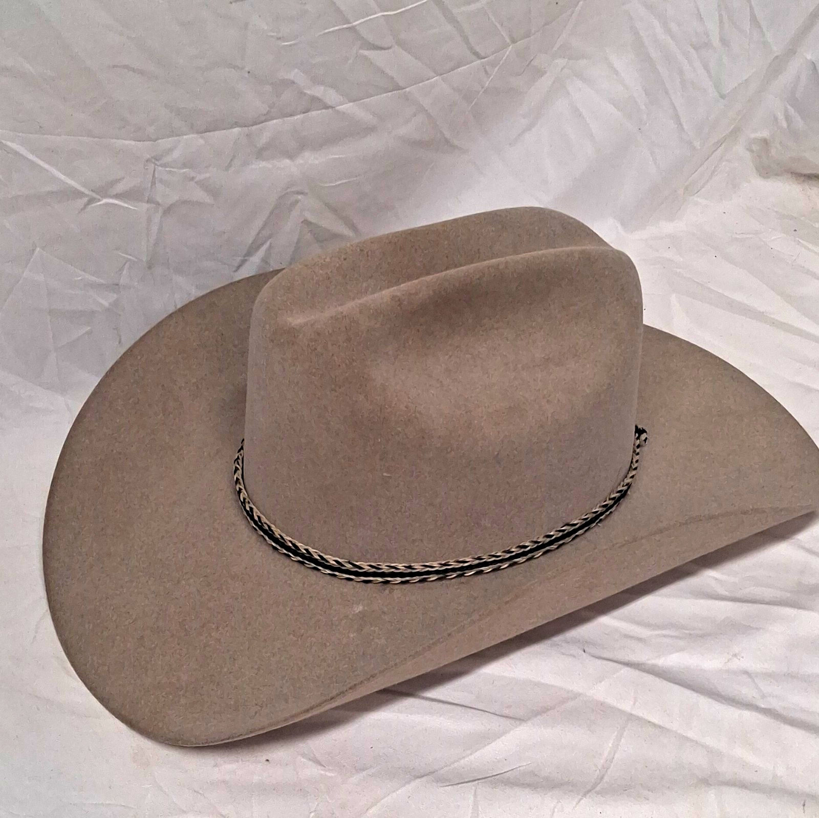 Resistol 5X Beaver Western Cowboy Hat Gray Beaver Felt Size 55 6 7/8 Resistol 5X Beaver Western Cowboy Hat Gray Beaver Felt Size 55 6 7/8