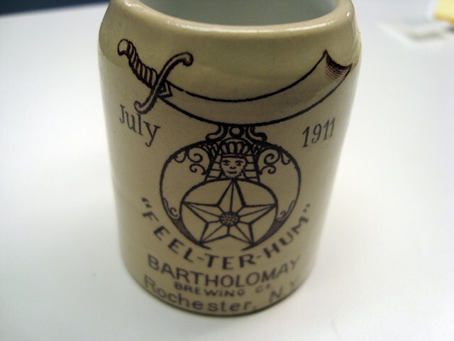 Circa 1900 Bartholomay Shriners Mini Mug/Match Holder, Rochester, New York Circa 1900 Bartholomay Shriners Mini Mug/Match Holder, Rochester, New York