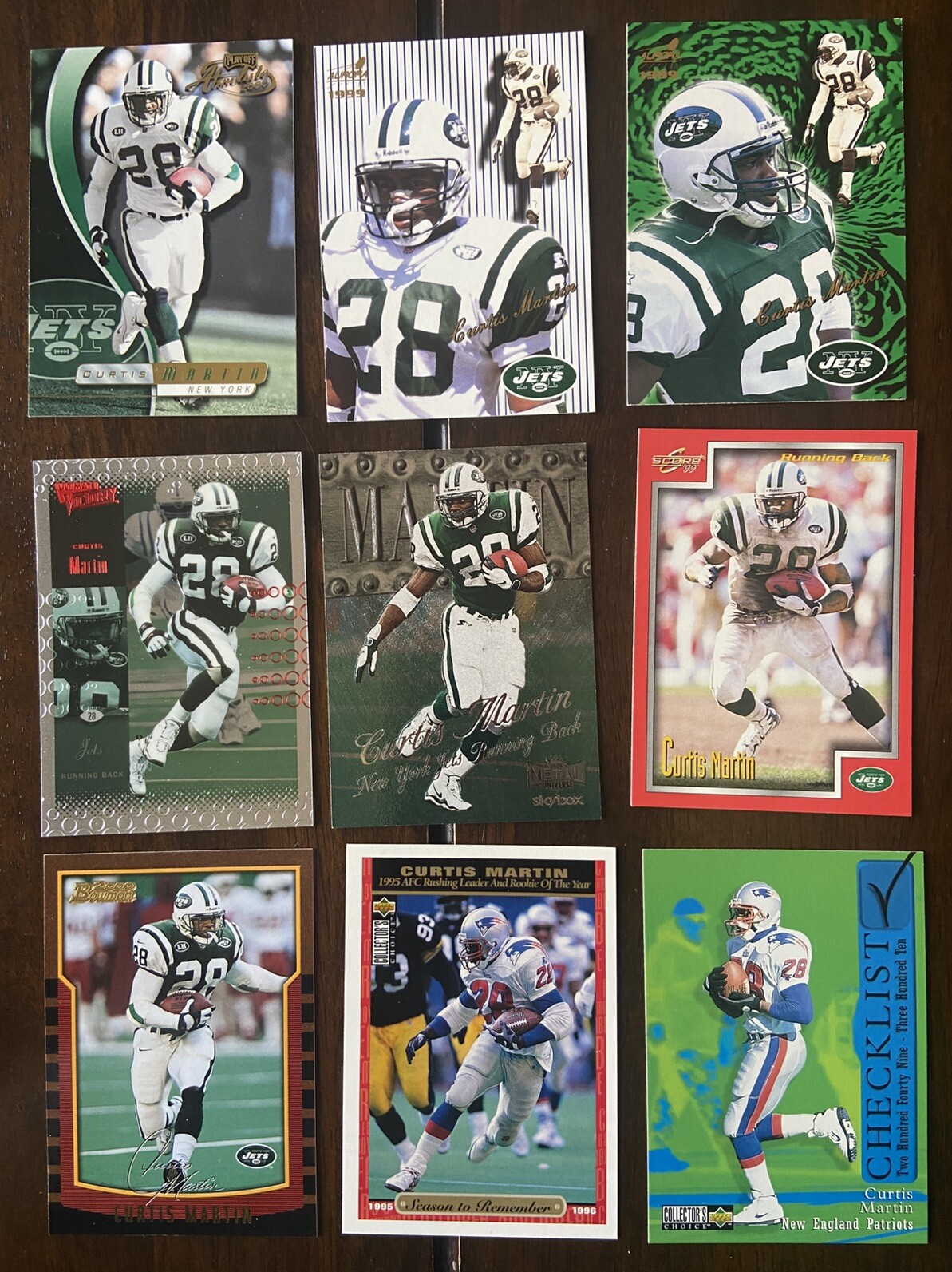 Curtis Martin Card Lot (19 Cards) New York Jets New England Patriots Curtis Martin Card Lot (19 Cards) New York Jets New England Patriots