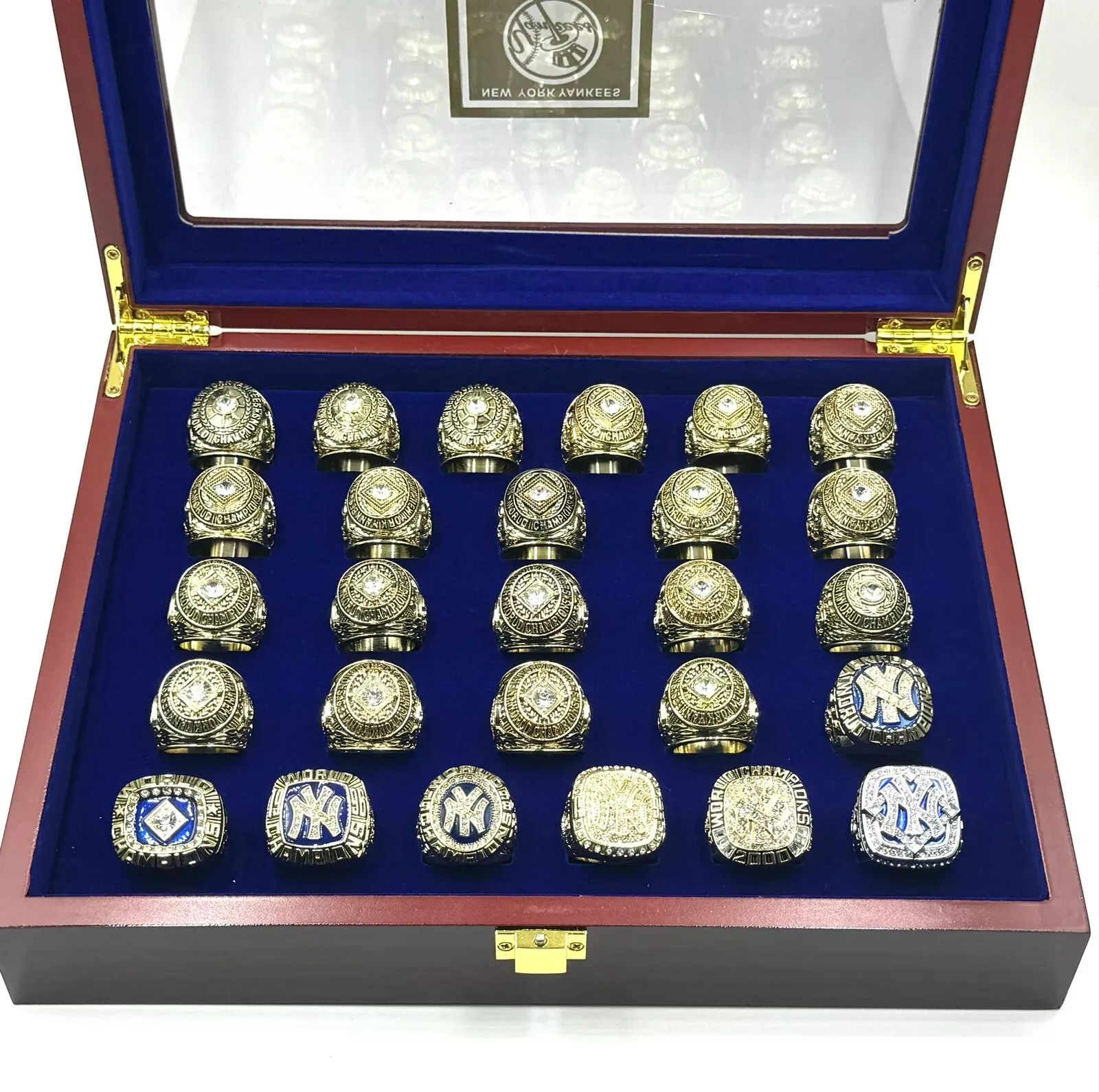 NY YANKEES 27 PIECE MLB WORLD SERIES CHAMPIONSHIP RING COLLECTION SET- BRAND NEW