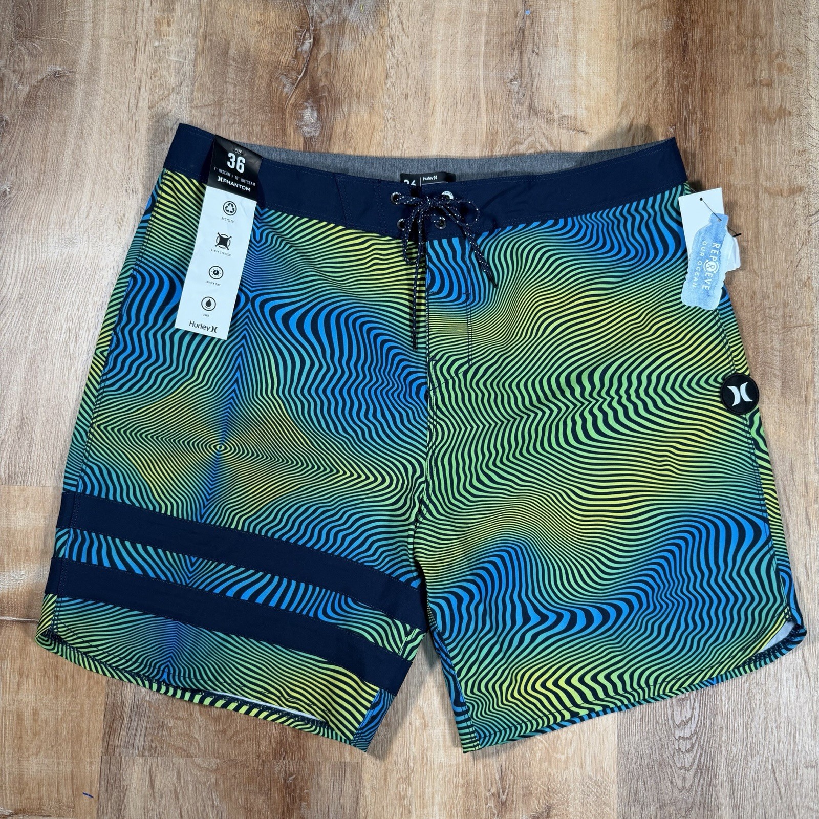 NEW Hurley Phantom Eco Block Party 18” Mens Size 36 Board Shorts Swim Trunks $65 NEW Hurley Phantom Eco Block Party 18” Mens Size 36 Board Shorts Swim Trunks $65