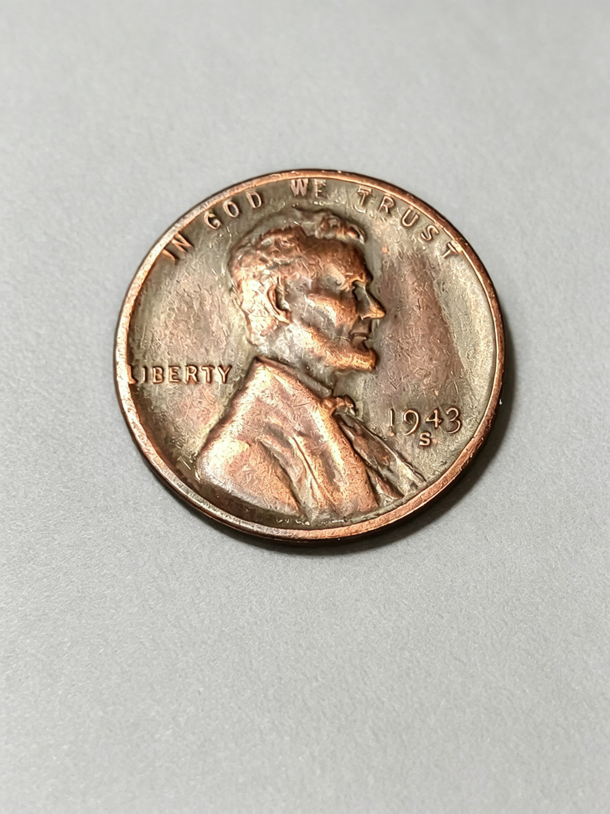 1943 S Lincoln Wheat Cent As shown in the figure