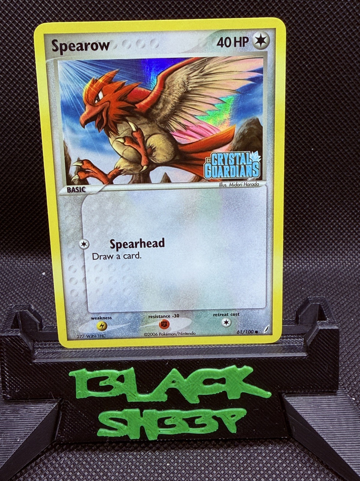 POKEMON EX  SPEAROW CRYSTAL GUARDIANS STAMPED 61/100 HOLO ENGLISH NM 