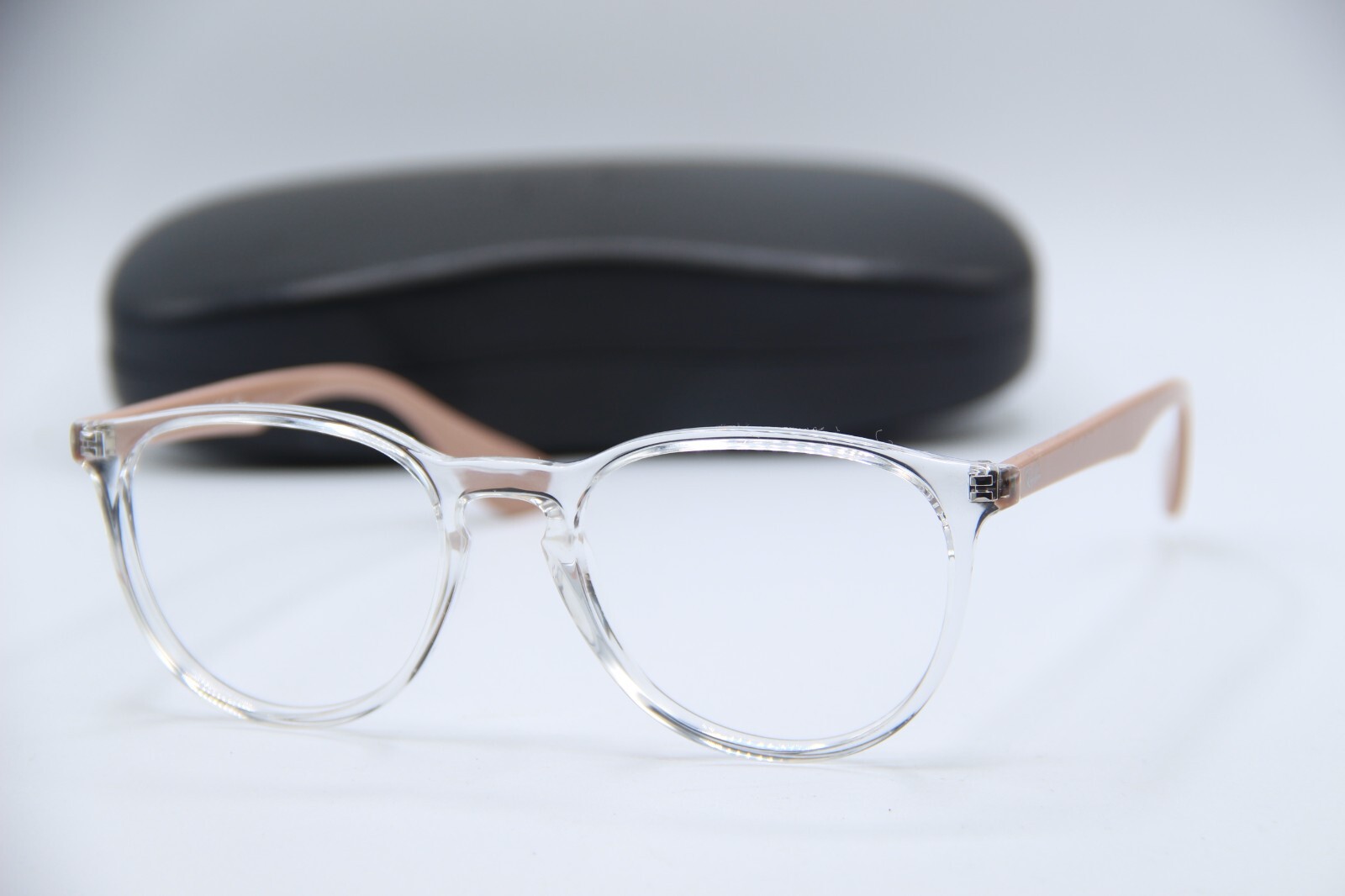 NEW RAY BAN RB 7046 5953 CLEAR PINK AUTHENTIC DESIGNER EYEGLASSES W/CASE 51-18