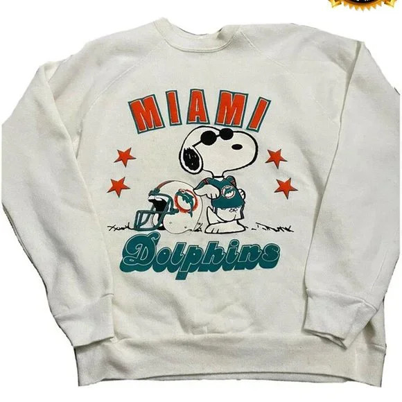 NFL Miami Dolphins Peanuts 90s Sweatshirt, American Sport Shirt HN1469