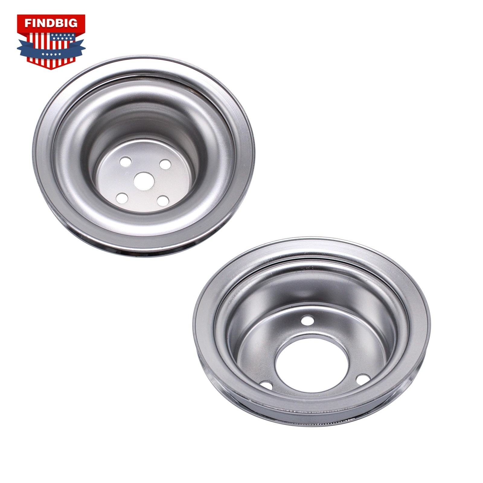 1Groove Silver Steel Water Pump & Crank Pulley For SB Ford 260 289 1965-1989 V8