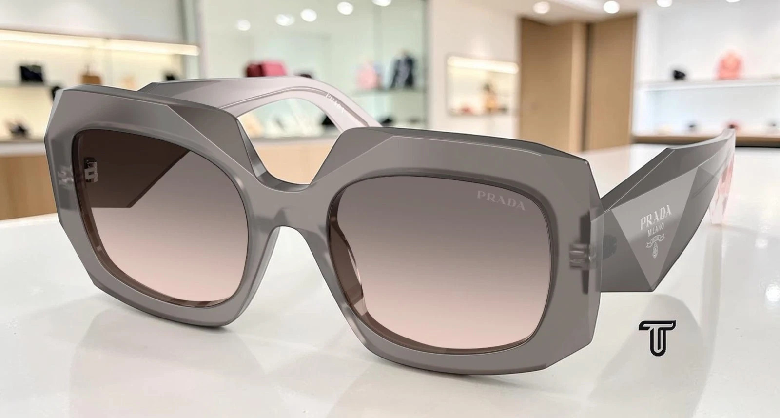PRADA PR B23SF 20F70S Grey Pink Gradient Grey 55 mm Women\'s Sunglasses PRADA PR B23SF 20F70S Grey Pink Gradient Grey 55 mm Women\'s Sunglasses