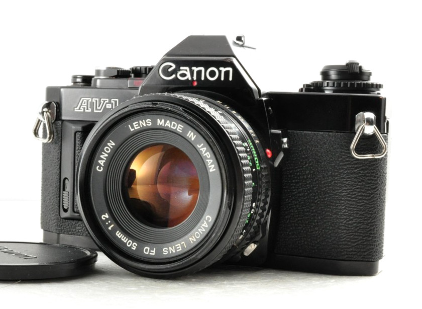 CANON AV-1 av-1 Black with/NFD 50mm 1:2 Lens 35mm SLR CAMERA Near Mint tested