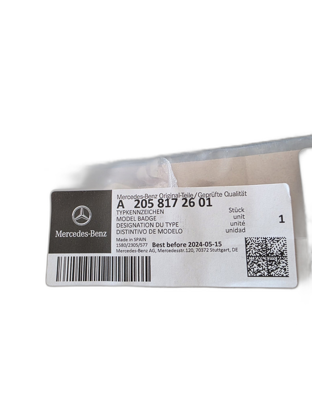 Genuine Mercedes-Benz BITURBO 4MATIC Badge A2058172601 Fender Emblem C43 AMG Genuine Mercedes-Benz BITURBO 4MATIC Badge A2058172601 Fender Emblem C43 AMG