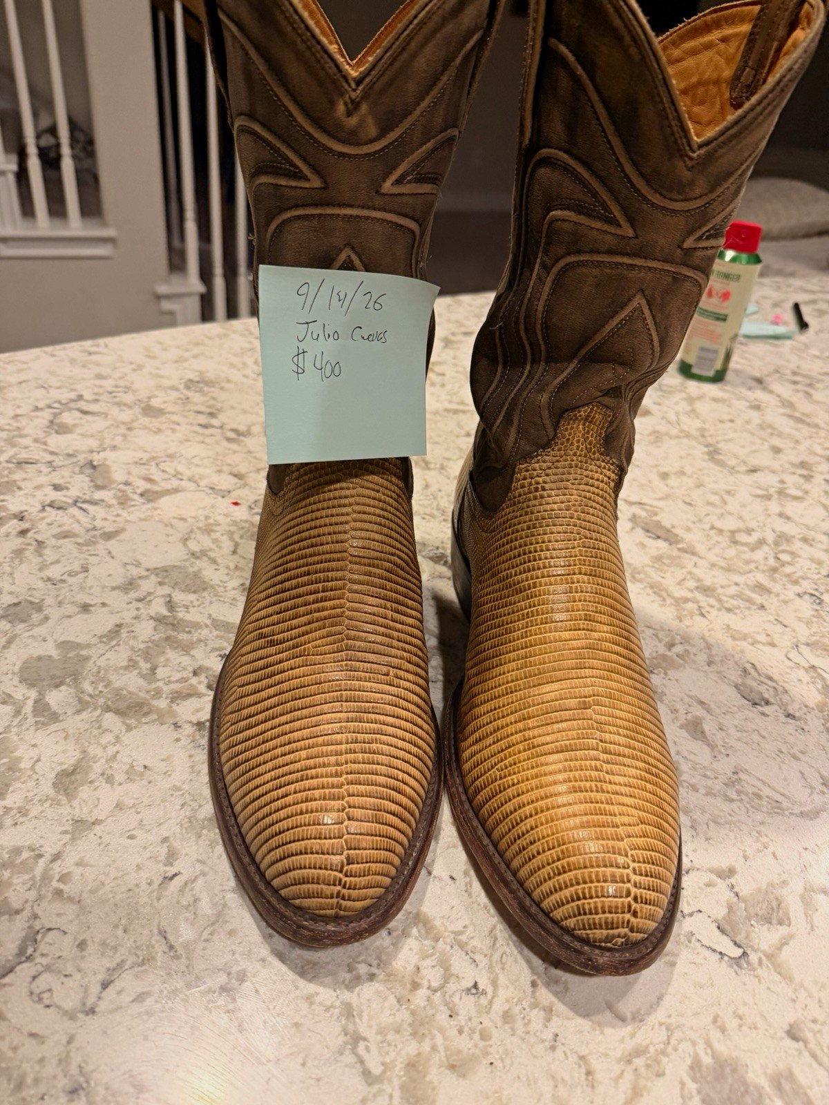 Tecovas The Nolan’s Limestone Relics Men's Western Boots  Lizard Size 11D