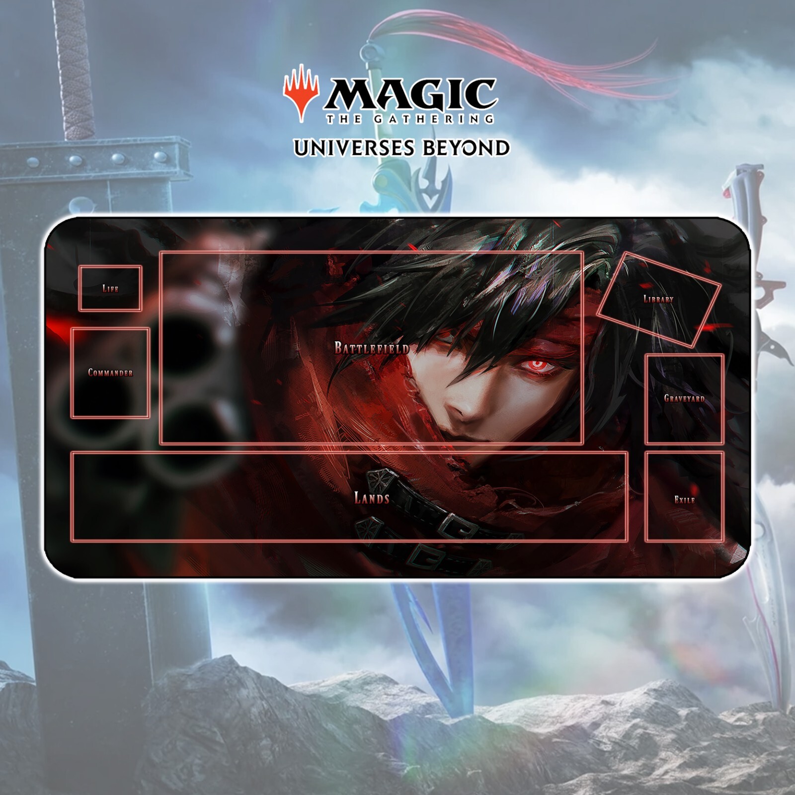 Playmat Vincent Valentine - MTG Magic The Gathering x Final Fantasy