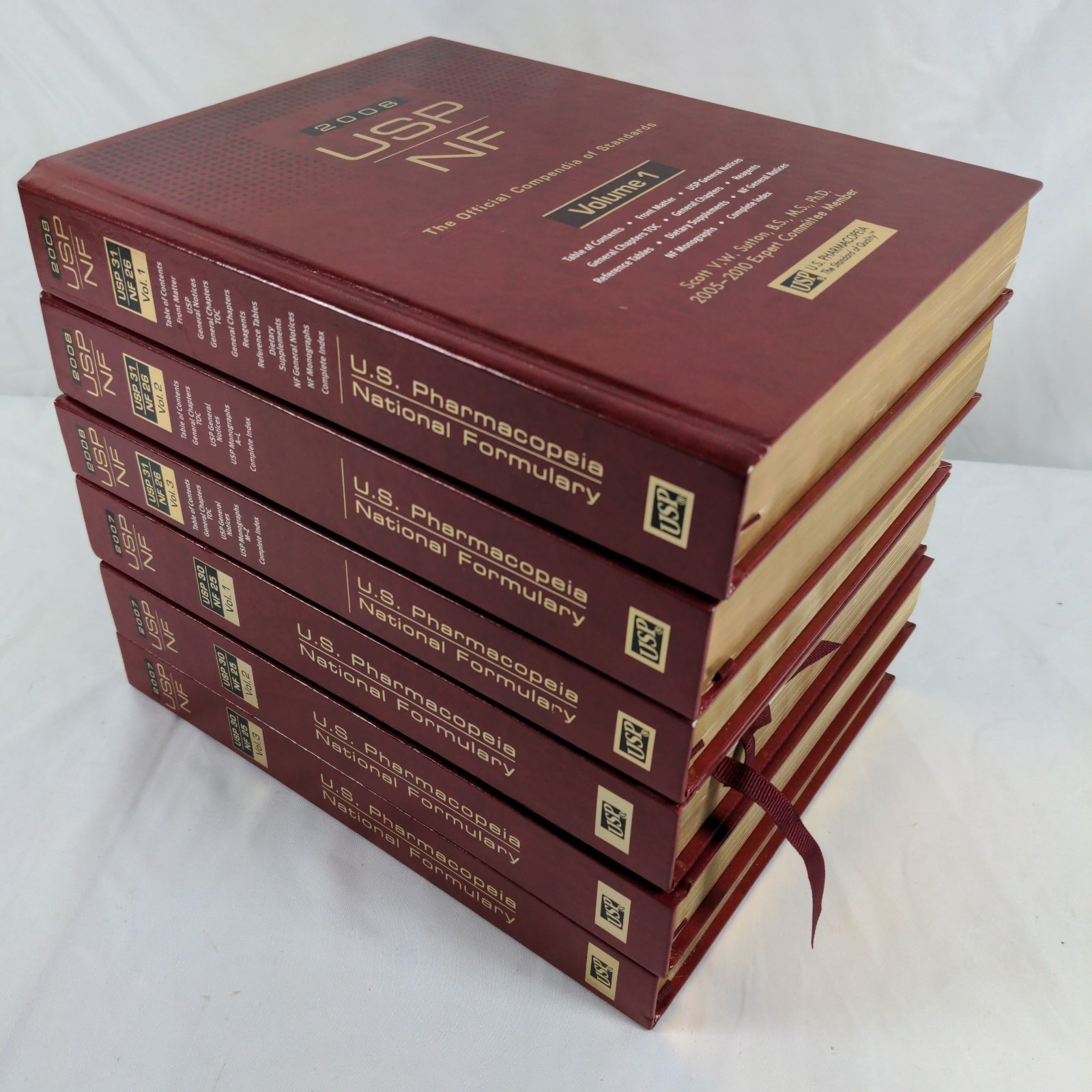 Lot 2 Complete Sets US Pharmacopeia National Formulary USP NF 2007 2008 Vol 1-3