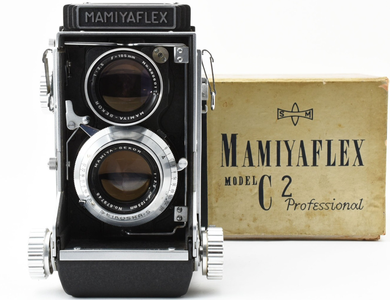 US 1-Yr Warranty Mamiya Mamiyaflex C2 professional in Box TLR Camera 105mm f/3.5
