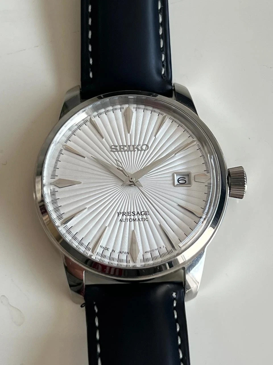 Seiko Presage Men\'s Automatic Watch – SRPB43 – White/Silver Dial