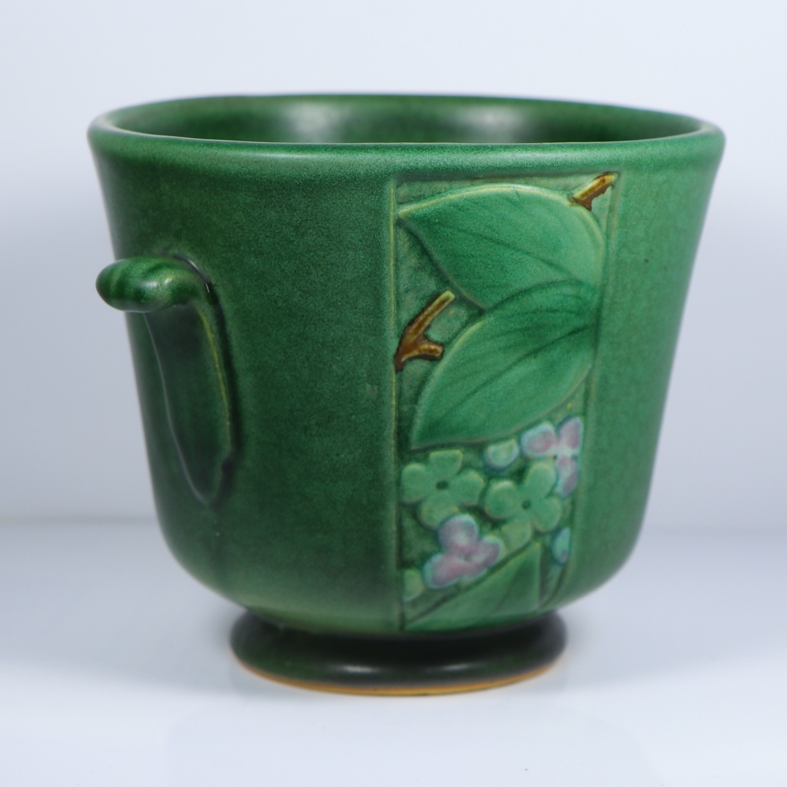 1920s Weller Pottery Art Deco Velva Green 4 1920s Weller Pottery Art Deco Velva Green 4