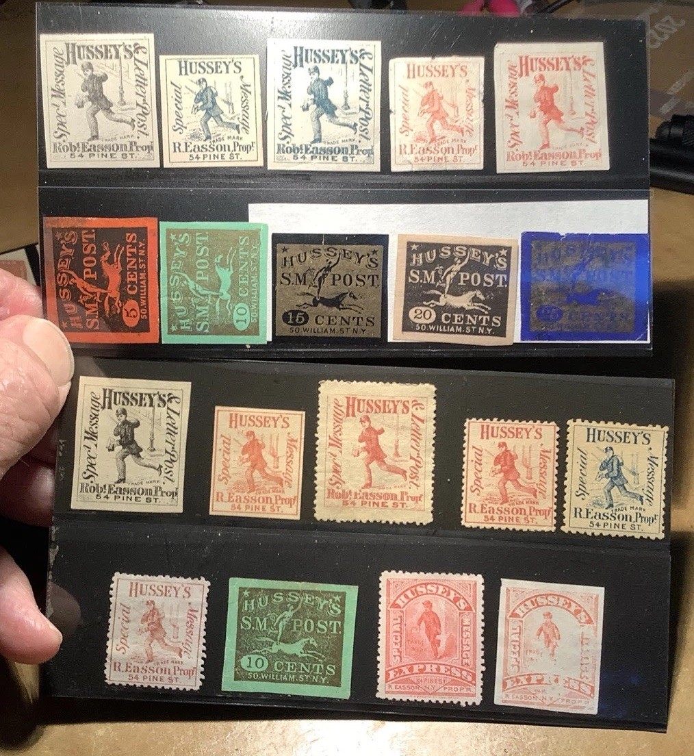 Lot of 19 1854-1880 HUSSEY’S POST. Special message etc Lot of 19 1854-1880 HUSSEY’S POST. Special message etc