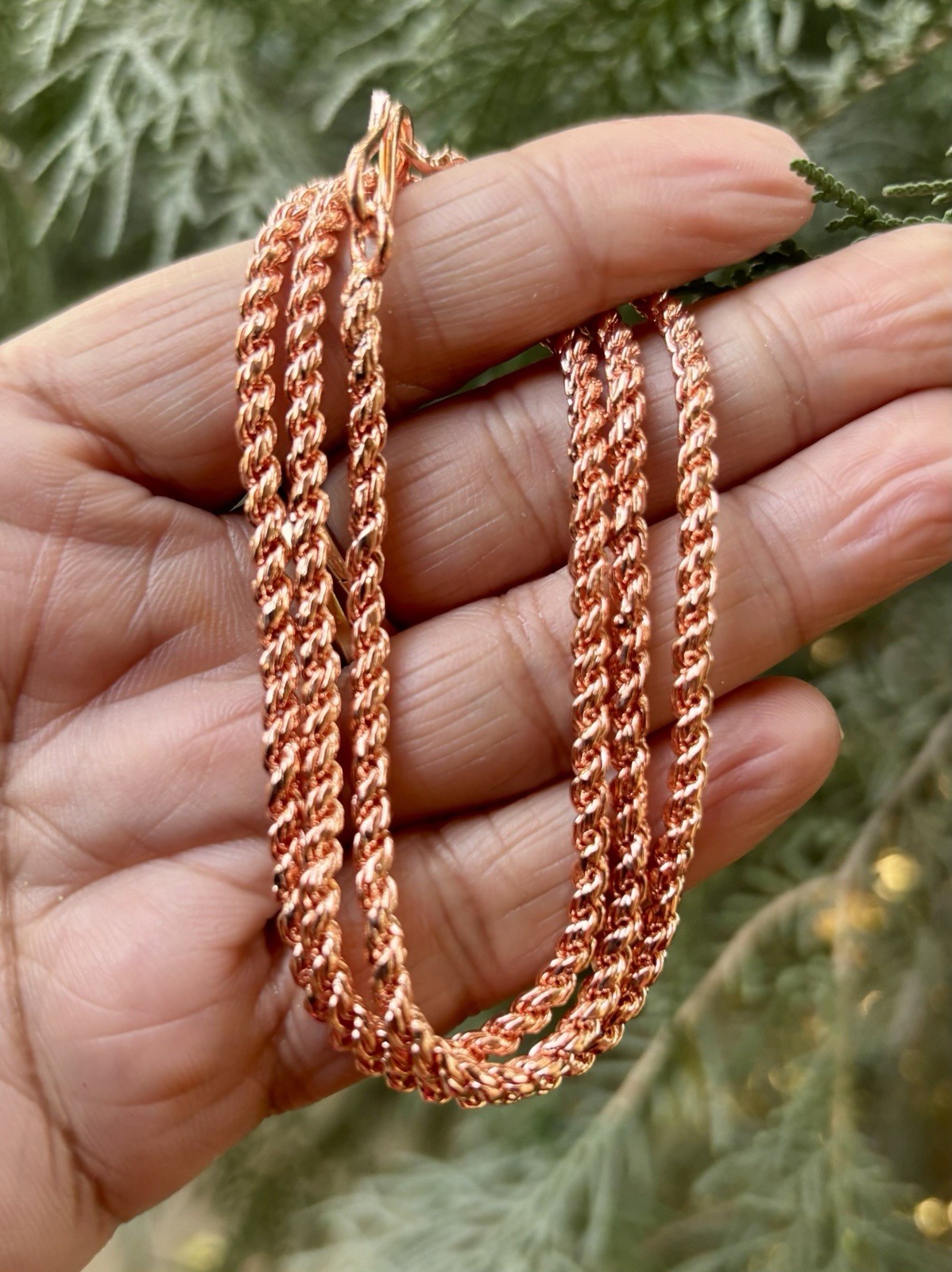24 inch Pure Copper Thick Rope Chain Necklace, Healing Copper Jewelry, Spiritual 24 inch Pure Copper Thick Rope Chain Necklace, Healing Copper Jewelry, Spiritual