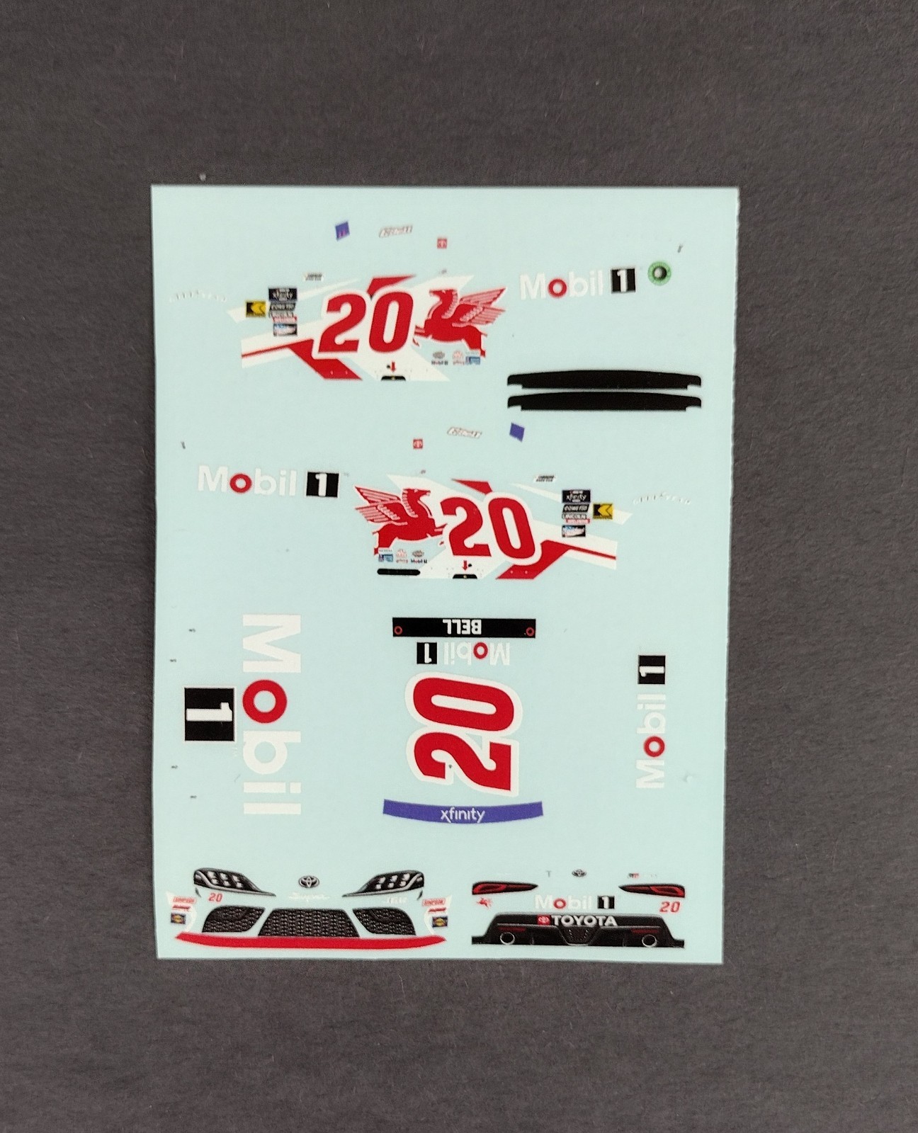 2024 Christopher Bell #20 Mobil 1 1/64 Waterslide Decals 2024 Christopher Bell #20 Mobil 1 1/64 Waterslide Decals