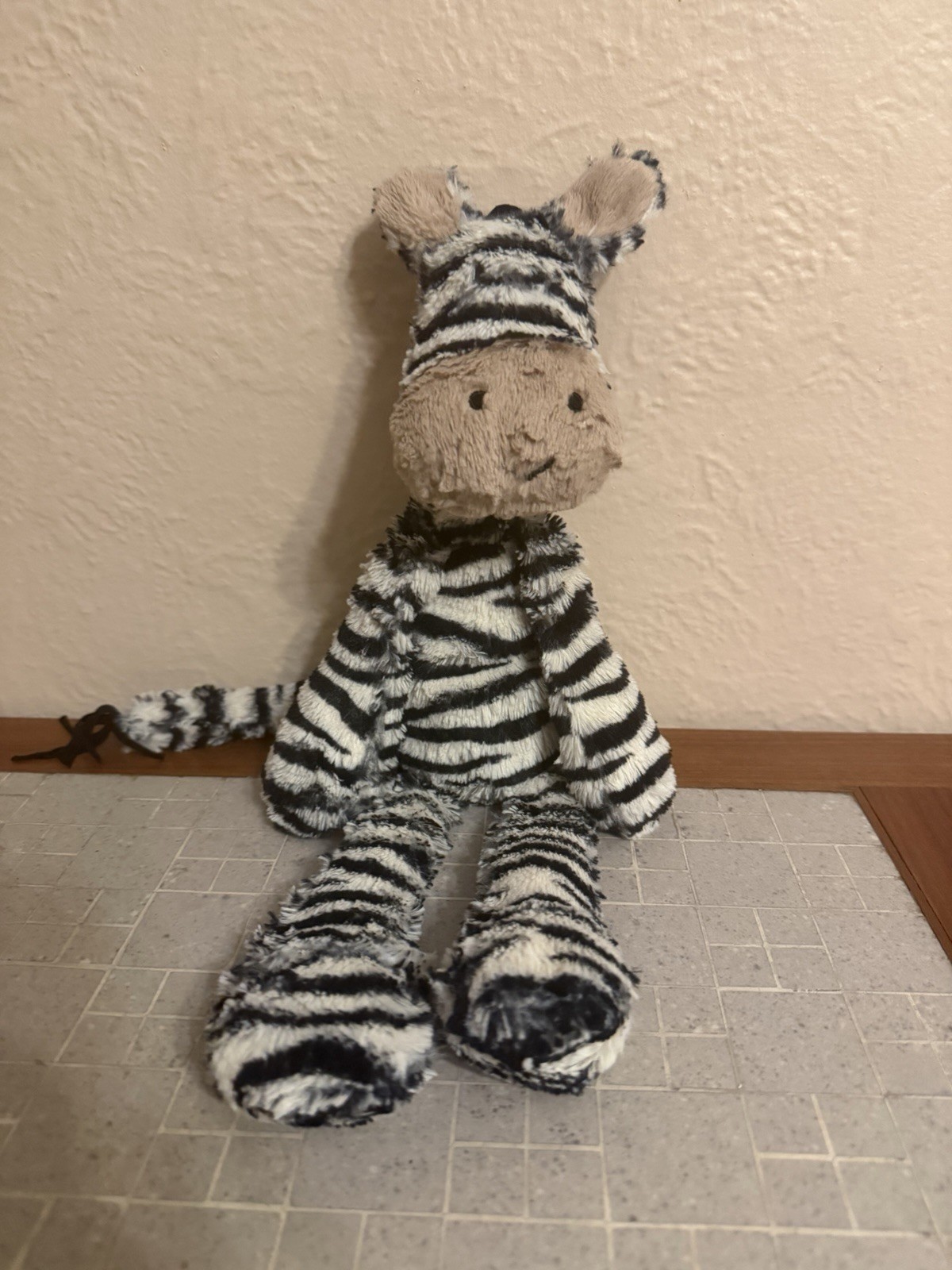 Jellycat London Merryday Zebra Plush Striped Black White Large Soft Toy 18”