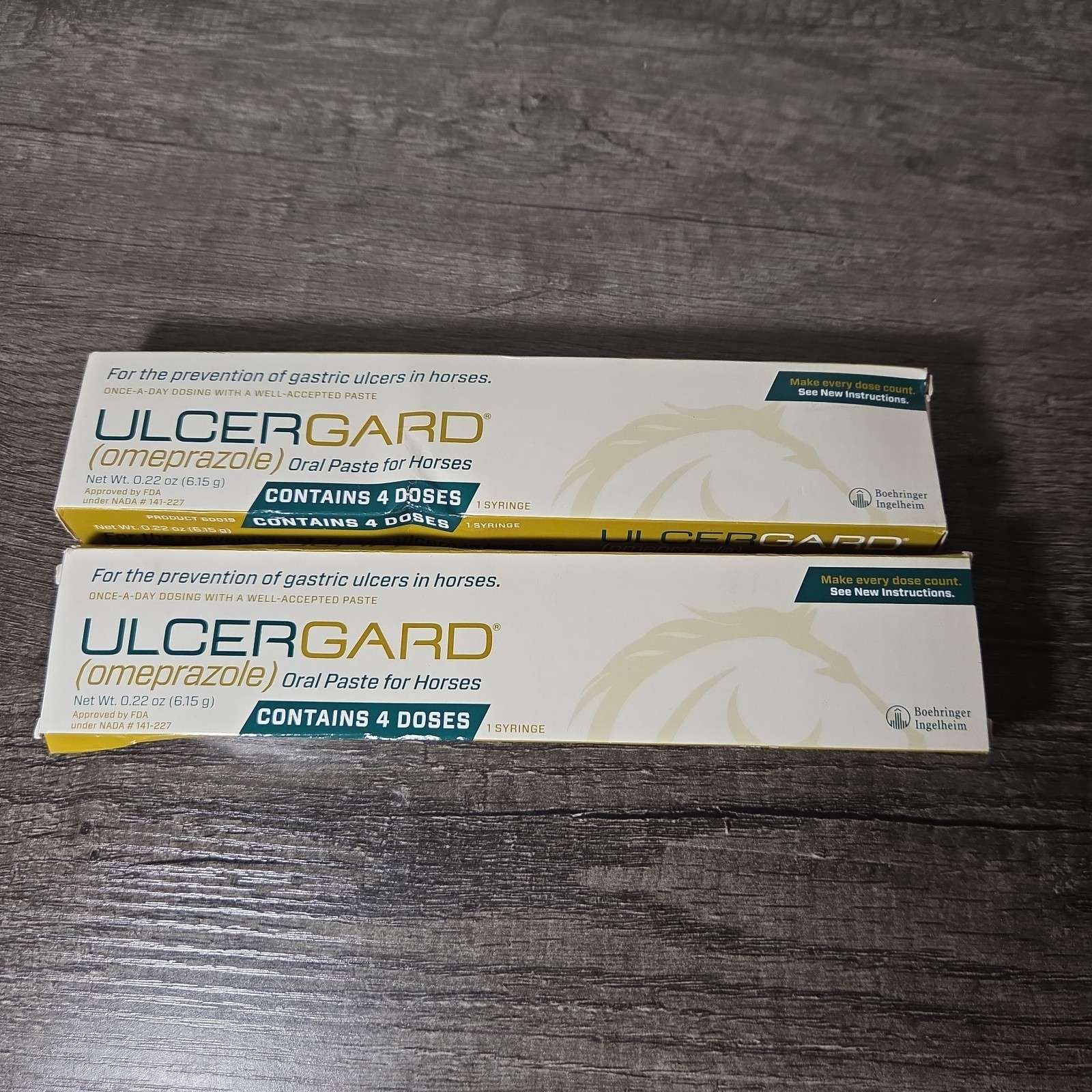 2 Boxes UlcerGard Omeprazole Oral Paste Horses Ulcers Lot 12Doses 10/31/26 Lot