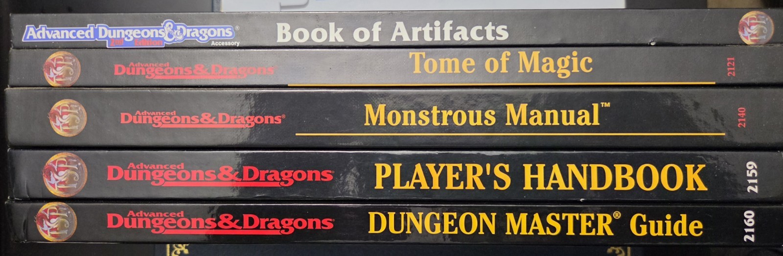 DM Guide, Players Handbook, Tome of Magic, Book of Artifacts, Monstrous Manual DM Guide, Players Handbook, Tome of Magic, Book of Artifacts, Monstrous Manual