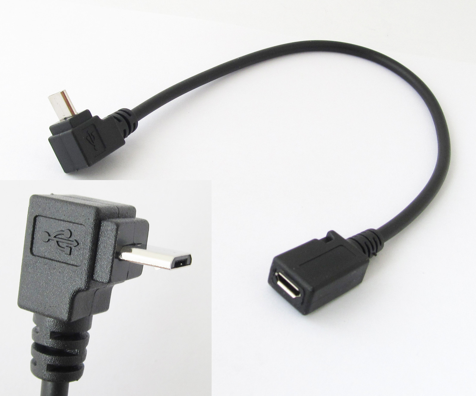 10pcs 1ft/30cm Micro 5pin USB Male To Female Right Angle UP Direction Cable Cord 10pcs 1ft/30cm Micro 5pin USB Male To Female Right Angle UP Direction Cable Cord
