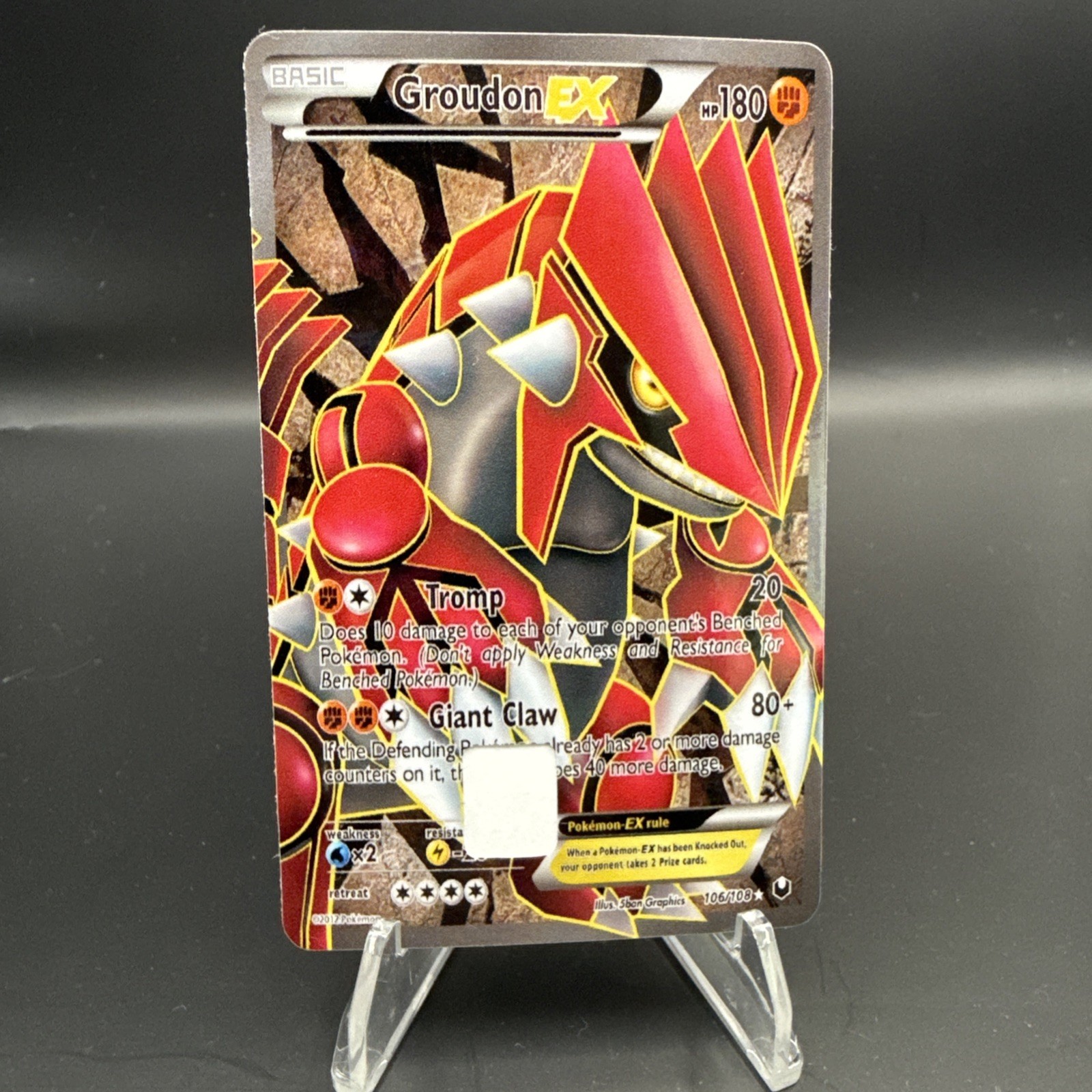 Pokemon Groudon EX Dark Explorers Full Art GLOSS DEBIT CARD SKIN STICKER