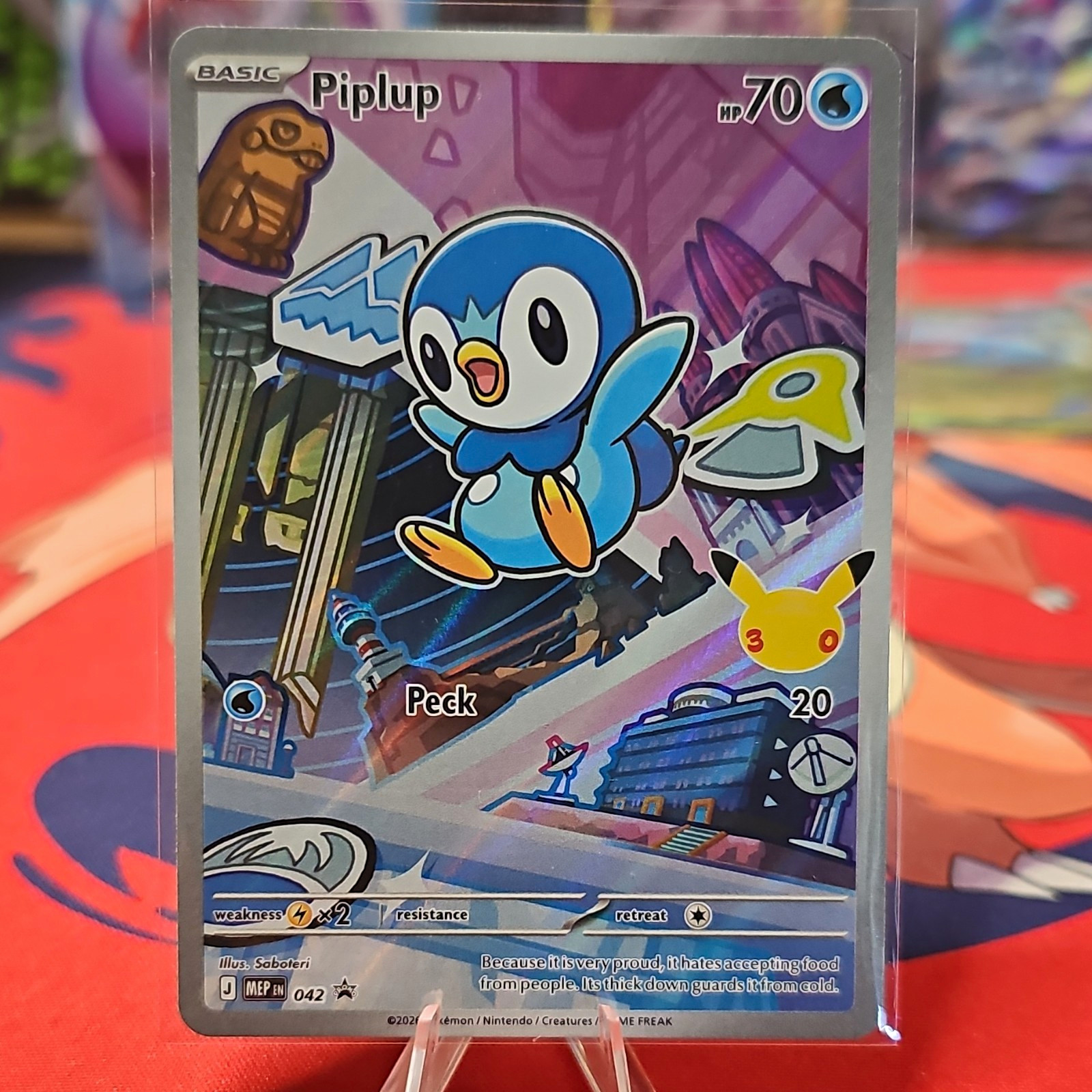 Pokemon 30th Anniversary Piplup 042 Promo Full Art Holo ENG Pokemon 30th Anniversary Piplup 042 Promo Full Art Holo ENG