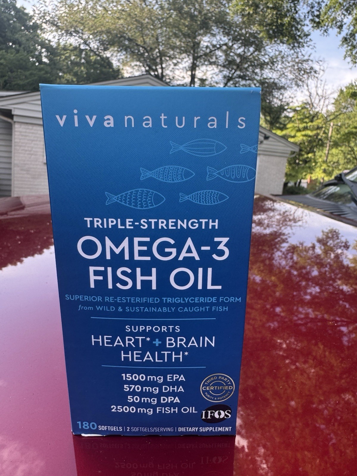 Viva Naturals Triple Strength Omega 3 Fish Oil Supplement 2500mg EPA DHA DPA 180 Viva Naturals Triple Strength Omega 3 Fish Oil Supplement 2500mg EPA DHA DPA 180