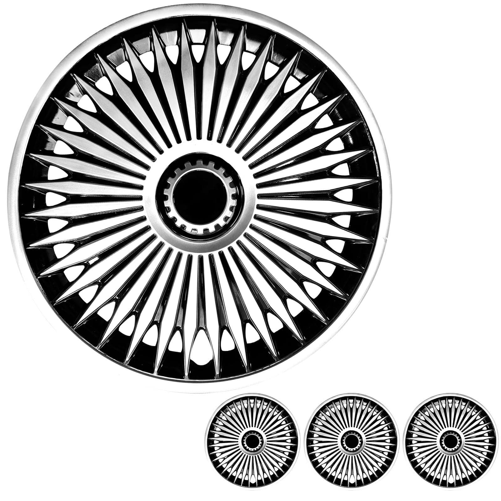 4Pcs 15 Inch Wheel Covers Hubcaps Blade Style ABS for Iron Rim Car