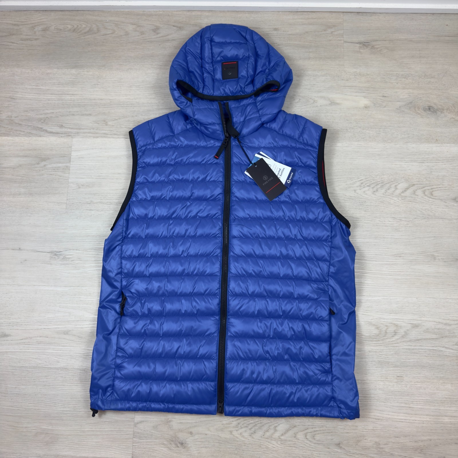Bogner Fire & Ice Puffer Vest Mens XL Blue Corvin Quilted Hooded
