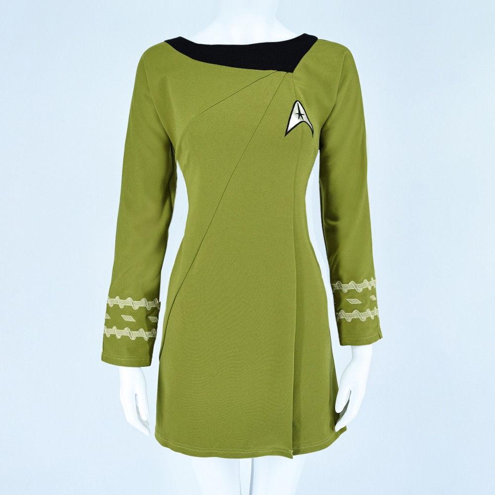 Cosplay TOS Female Duty Uniforms The Original Series Blue Gold Red Dress Costume