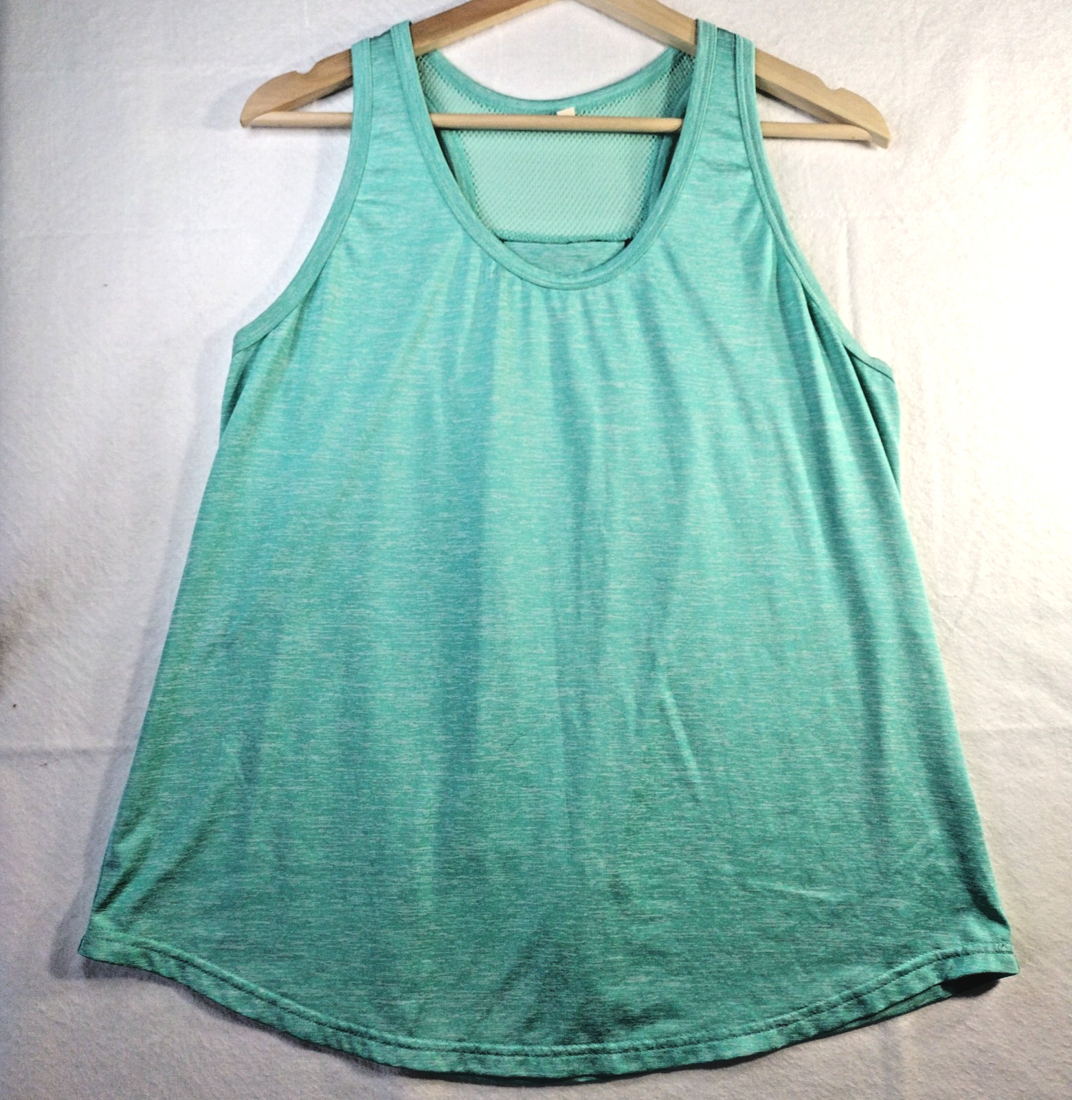 Ictive Womens Athletic Tank Sz M Aqua Mesh Racerback Pleat Stretch Yoga Gym Top Ictive Womens Athletic Tank Sz M Aqua Mesh Racerback Pleat Stretch Yoga Gym Top