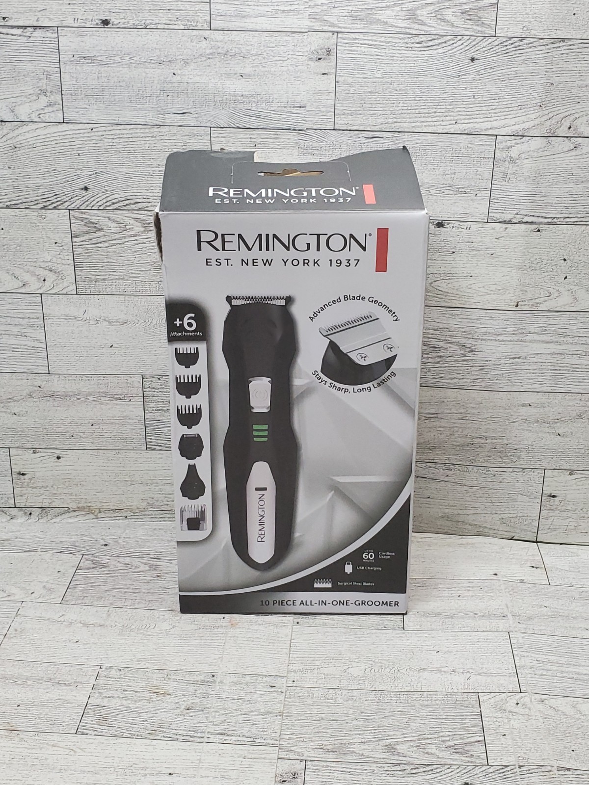 Remington All-in-One Grooming Kit, Lithium Powered, 8 Piece Set, Black